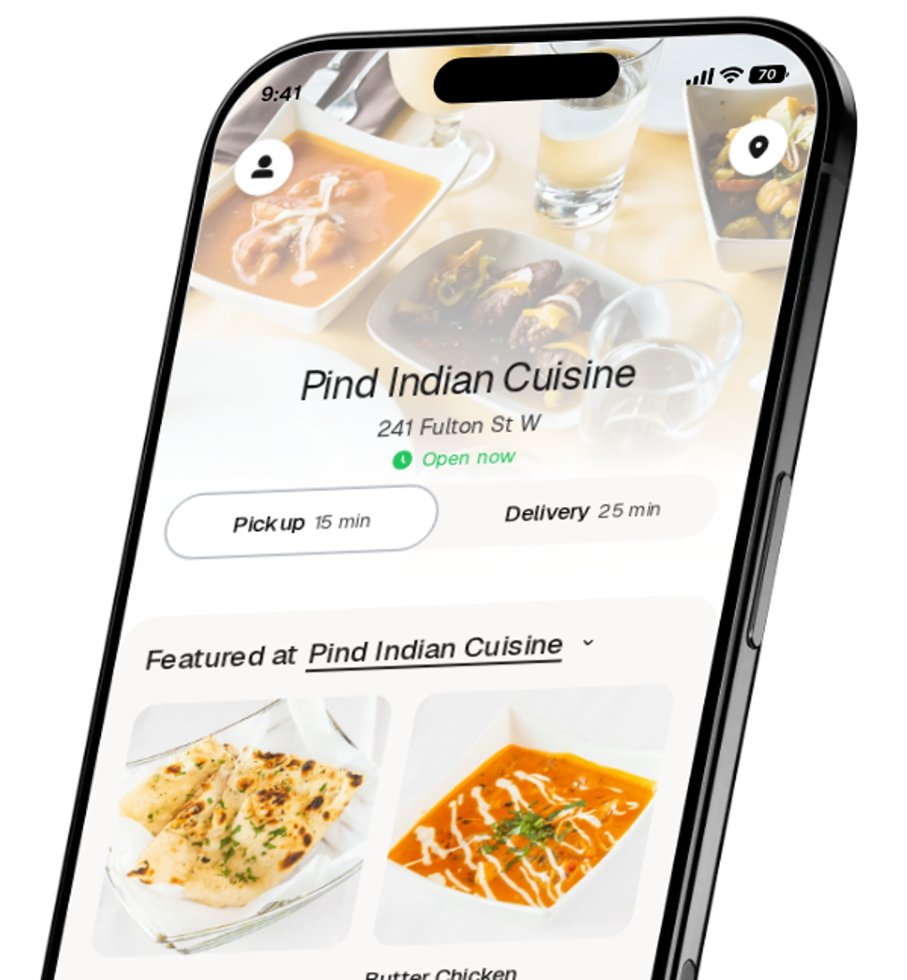 Pind Indian Cuisine app preview